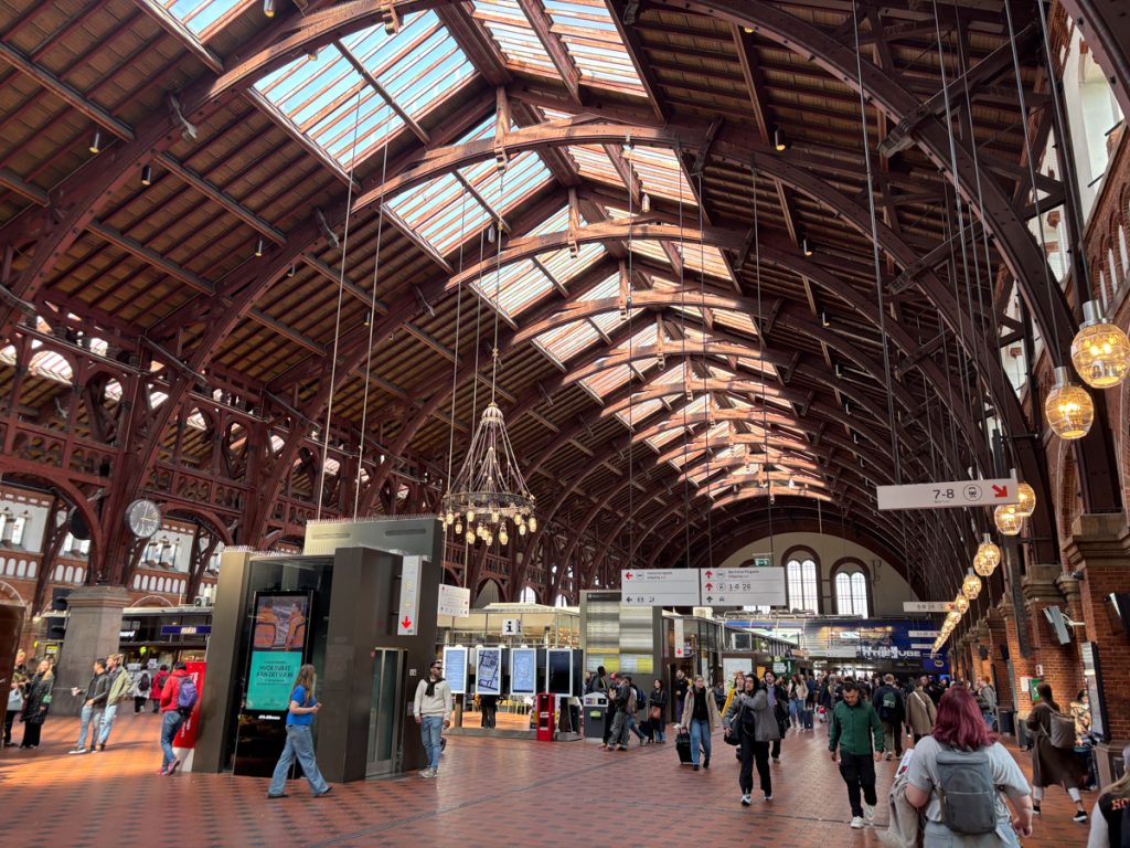Inside Copenhagen Central Station.